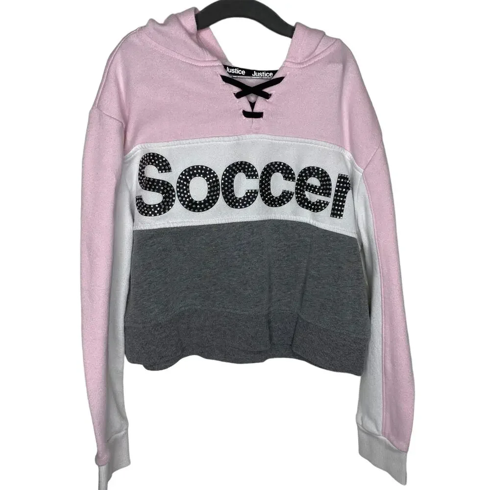 Justice Active Girls Pull Over Hoodie Size 10